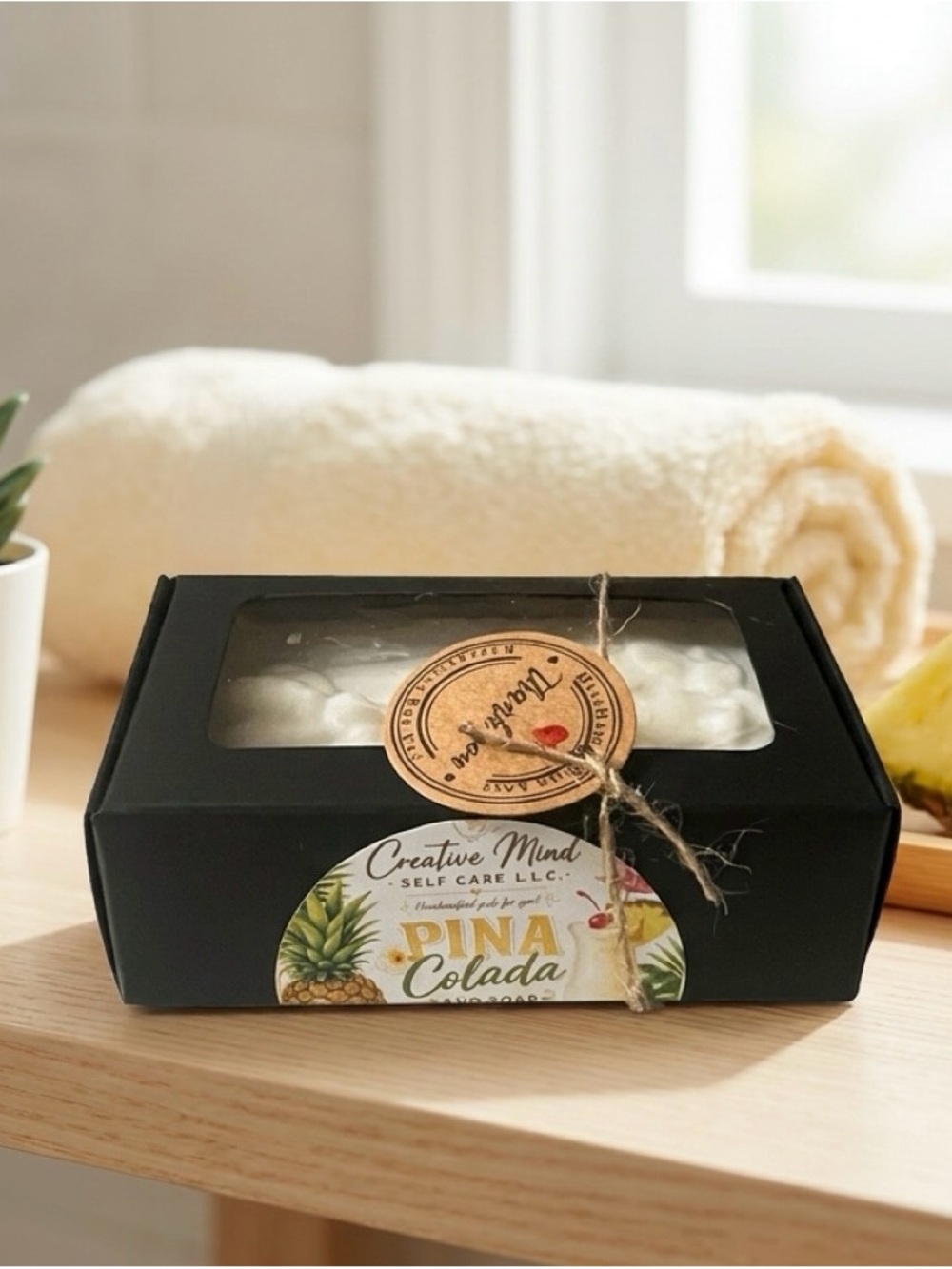 Handmade Pina Colada Soap Bar Coconut Pineapple Shea Butter Gift Set Natural Spa